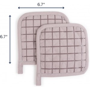 Oven Mitts and Pot Holders Set for Kitchen | 4 Pc Set| Heat Resistant Up to 500°F | Non-Slip Silicone Strips | Grey Kitchen Accessories | Includes 2 Hot Pads & 2 Cooking Mitts