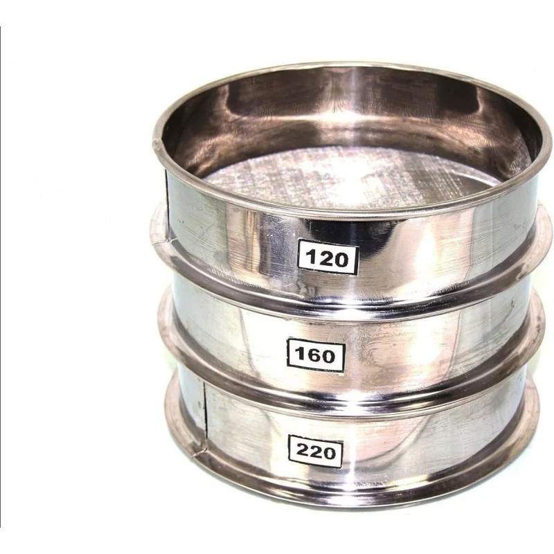 Aluminum Herbal Pollen Hash Extractor Stackable Sifter, Fine Mesh, Stainless Steel Round Sifter for Baking, Flour Sieve, Extracting, Herbal, Tea, Powder 66, 96, 120 Micron Set (120, 160, 220)