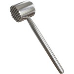 Meat Tenderizer Tool 304 Stainless Steel - Dual-Sided Heavy Duty Kitchen Mallet Hammer for Beef, Chicken & Nuts, Dishwasher Safe with Ergonomic Grip, Silver