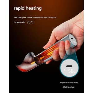 Heated Ice Cream Scoop, Rechargeable Icecream Scoop with LED Display, Rechargeable Electric Ice Cream Scoop, Maximum Heating up to 158℉ for Hard Ice Cream