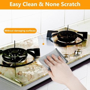 15PCS Multipurpose Wire Dishwashing Rag,Non Scratch Wire Dishcloth, Reusable Steel Wool Scrubber,Non-Scratch&Quick-Drying&Odor-Resistant Multi-Purpose for Kitchen,Bathroom Cleaning (15)