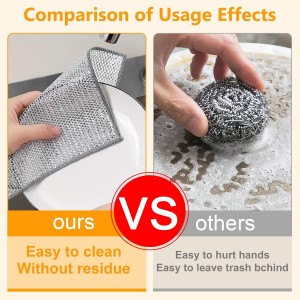 15PCS Multipurpose Wire Dishwashing Rag,Non Scratch Wire Dishcloth, Reusable Steel Wool Scrubber,Non-Scratch&Quick-Drying&Odor-Resistant Multi-Purpose for Kitchen,Bathroom Cleaning (15)
