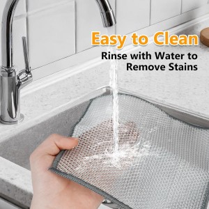 15PCS Multipurpose Wire Dishwashing Rag,Non Scratch Wire Dishcloth, Reusable Steel Wool Scrubber,Non-Scratch&Quick-Drying&Odor-Resistant Multi-Purpose for Kitchen,Bathroom Cleaning (15)