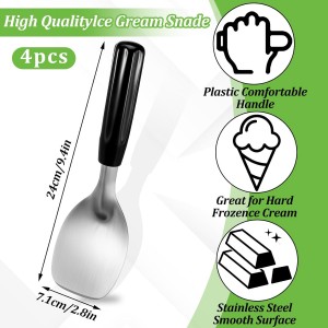 4 Pack Ice Cream Spade Heavy Duty - Stainless Steel Flat Ice Cream Scoop, Scooper for Hard or Creamy Dessert Spade Butter Cutter