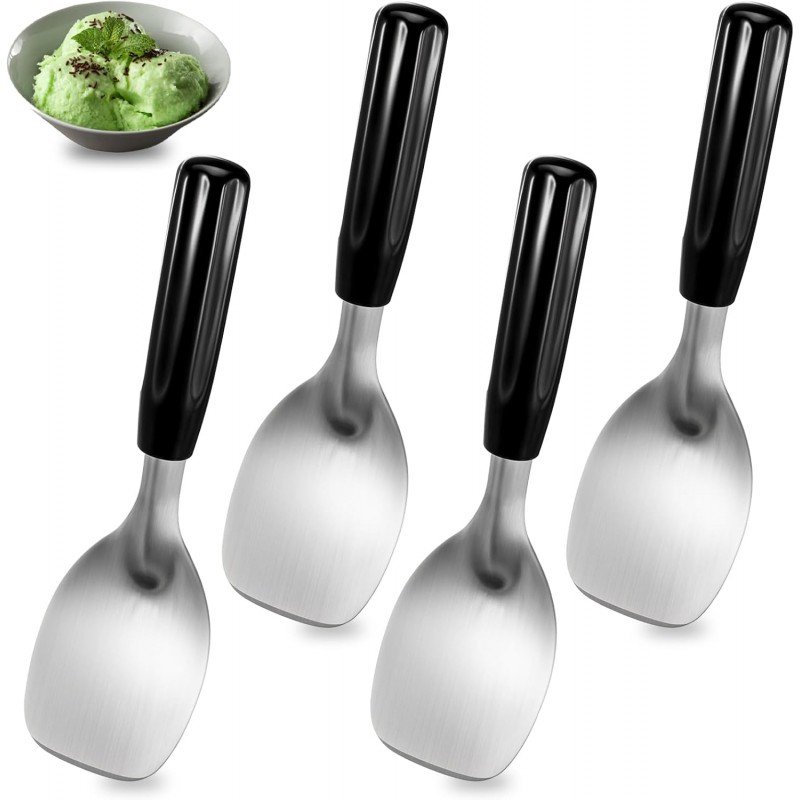 4 Pack Ice Cream Spade Heavy Duty - Stainless Steel Flat Ice Cream Scoop, Scooper for Hard or Creamy Dessert Spade Butter Cutter