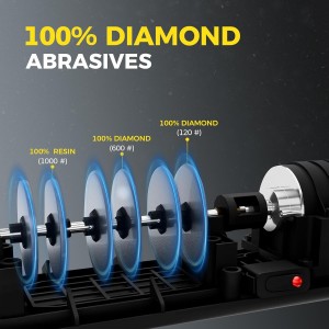 Electric Knife Sharpener for Kitchen - 3-Stage with 100% Diamond Abrasives & 15° Precision Angle Guide - Fast Repair & Polish, Profesional with Magnetic Dust Box