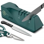 Knife Sharpener, Diamond Abrasives Electric Knife Sharpener for Stainless Steel and Ceramic Knives, with Dust Collection Box, Quick Sharpening & Polishing