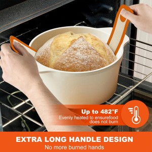 Silicone Bread Sling for Dutch Oven Liner, Non Stick 2 PCS, Easy Clean Reusable Silicone Baking Mat with Long Handles, Easy to Transfer Sourdough Bread, Orange