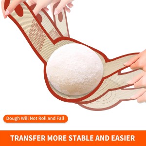 Silicone Bread Sling Dutch Oven Liner, Non-Stick & Easy Clean Reusable Oval and Round Silicone Bread Baking Mat with Long Handles, Easy to Transfer Sourdough Bread - 2 Red Set