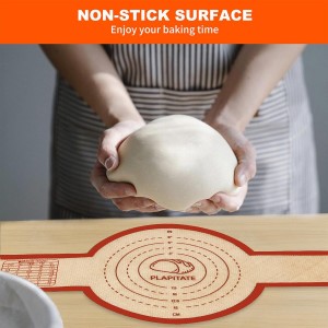 Silicone Bread Sling Dutch Oven Liner, Non-Stick & Easy Clean Reusable Oval and Round Silicone Bread Baking Mat with Long Handles, Easy to Transfer Sourdough Bread - 2 Red Set
