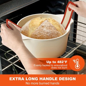 Silicone Bread Sling Dutch Oven Liner, Non-Stick & Easy Clean Reusable Oval and Round Silicone Bread Baking Mat with Long Handles, Easy to Transfer Sourdough Bread - 2 Red Set