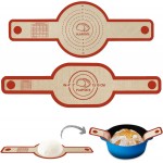 Silicone Bread Sling Dutch Oven Liner, Non-Stick & Easy Clean Reusable Oval and Round Silicone Bread Baking Mat with Long Handles, Easy to Transfer Sourdough Bread - 2 Red Set