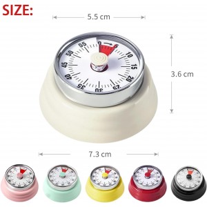 Mechanical Kitchen Timer, Eco-Friendly No Batteries Needed Magnetic 60-Minute Visual Countdown Alarm Clock for Cooking, Study, Games, Office (Red)