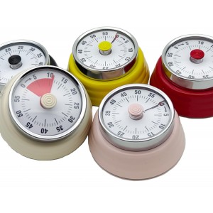 Mechanical Kitchen Timer, Eco-Friendly No Batteries Needed Magnetic 60-Minute Visual Countdown Alarm Clock for Cooking, Study, Games, Office (Red)