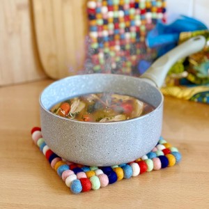 Glaciart One Felt Trivet - 2 Pc - 100% Wool, Handmade in Nepal, Multicolor 6