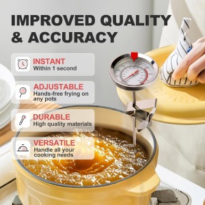 Candy Thermometer Waterproof IP67 - Oil Thermometer for Frying with Clips - 9