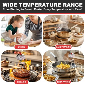 Candy Thermometer Waterproof IP67 - Oil Thermometer for Frying with Clips - 9