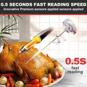 Candy Thermometer Waterproof IP67 - Oil Thermometer for Frying with Clips - 9