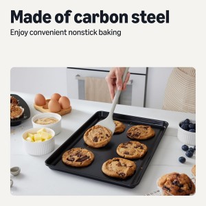 Amazon Basics Nonstick Bakeware 6-Piece Set, Stackable, Dishwasher and Oven-Safe, Baking Pan