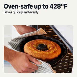 Amazon Basics Nonstick Bundt Pan, Dishwasher and Oven-Safe, 10 inch, Black