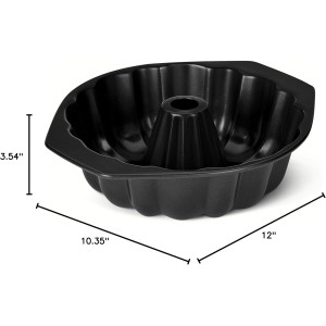 Amazon Basics Nonstick Bundt Pan, Dishwasher and Oven-Safe, 10 inch, Black