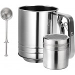 Flour Sifter, 3 in 1 Stainless Steel Sifter for Baking, 3 Cup Double Layer Fine Mesh Sifter, Powdered Sugar Shaker Duster Set for Baking Cakes, Pastries, Pies, Cupcakes and Desserts