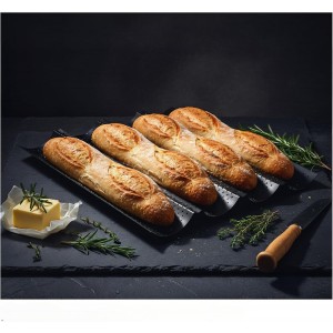 French Baguette Pan Set - 4-Loaf Nonstick Perforated with Proofing Cloth & Lame | Complete Bread Baking Kit
