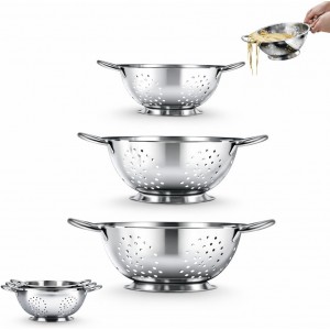Amco 3-Piece Stainless Steel Colander Se...