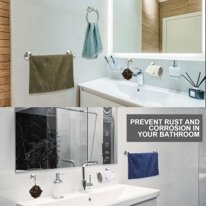 Blulu 30 Pcs Bathroom Hardware Set, Stainless Steel Towel Bar Set Includes 16 Inch Towel Bar, Hook, Ring, Toilet Paper Holder Wall Mounted Bathroom Accessories (Brushed Nickel)