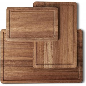 Wooden Chopping Boards, 3-Piece Set, Aca...