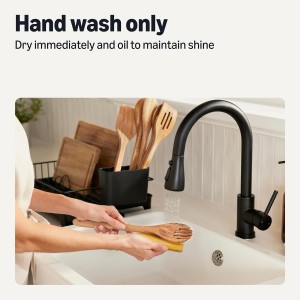 Amazon Basics Wooden Cooking Utensils, 6-Piece Set, Acacia Wood, Pre Oiled, Cookware-Safe