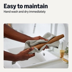 Amazon Basics Wooden French Rolling Pin, 17 in., Acacia Wood, Nonstick