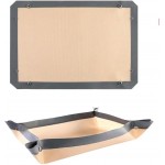 2 Pcs Silicone Fiber Baking Mat with Buckle,Corner Clip for Leak Proof Baking Pan or Unclip for Flat Baking Sheet Liner, Oven Liner (30X21cm,42x29.5cm) BPA-Free and Non-Stick