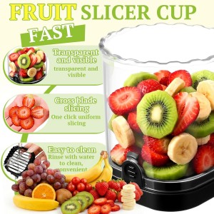 Hendiy Strawberry Slicer with Stainless Blades | Egg & Fruit Slicer Cup for Banana, Cucumber, Mushroom | ABS Detachable Kitchen Gadget - Precision Berry Cutter Tool (Black, 1-Pack)