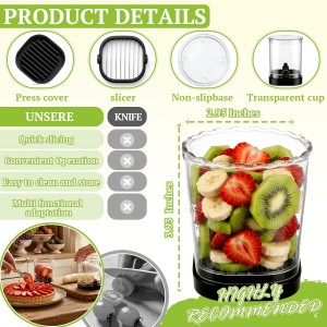 Hendiy Strawberry Slicer with Stainless Blades | Egg & Fruit Slicer Cup for Banana, Cucumber, Mushroom | ABS Detachable Kitchen Gadget - Precision Berry Cutter Tool (Black, 1-Pack)