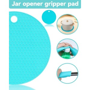 Jar Opener 3-Piece Set for Seniors with Arthritis, Multi-Function Can and Bottle Opener for Weak Hands, Ergonomic Non-Slip Kitchen Tool Set, Easy-to-Use, Thoughtful Gift for Elderly