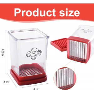 Wanheart Fruit Slicer Cup 2 Pack Stainless Steel Cutter for Strawberry Banana Grape Boiled Egg Compact Kitchen Gadget for Quick Food Prep