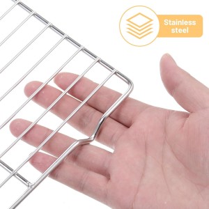 Roasting Rack Stainless Steel Wire Rack for Baking Sheet 5.3 x 8.46 Inch Heavy Duty Wire Grate Oven Grill Rack Oven Rack Cooling Rack Baking Rack with 4 Legs Rectangle Wire Cooking Racks for Meat