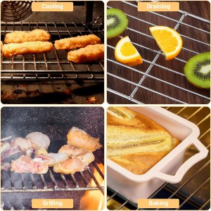 Roasting Rack Stainless Steel Wire Rack for Baking Sheet 5.3 x 8.46 Inch Heavy Duty Wire Grate Oven Grill Rack Oven Rack Cooling Rack Baking Rack with 4 Legs Rectangle Wire Cooking Racks for Meat