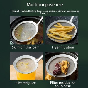 Stainless Steel Fine Mesh Strainer Spoon - Strainer Fine Mesh Skimmer | Beyond Draw Mesh Strainer, Cooking Food Strainer Ladle For Skimming Grease And Foam For Soybean Milk, Juices