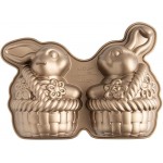 Nordic Ware Bunny in Basket 3D Cake Pan, 10 Cup, Toffee