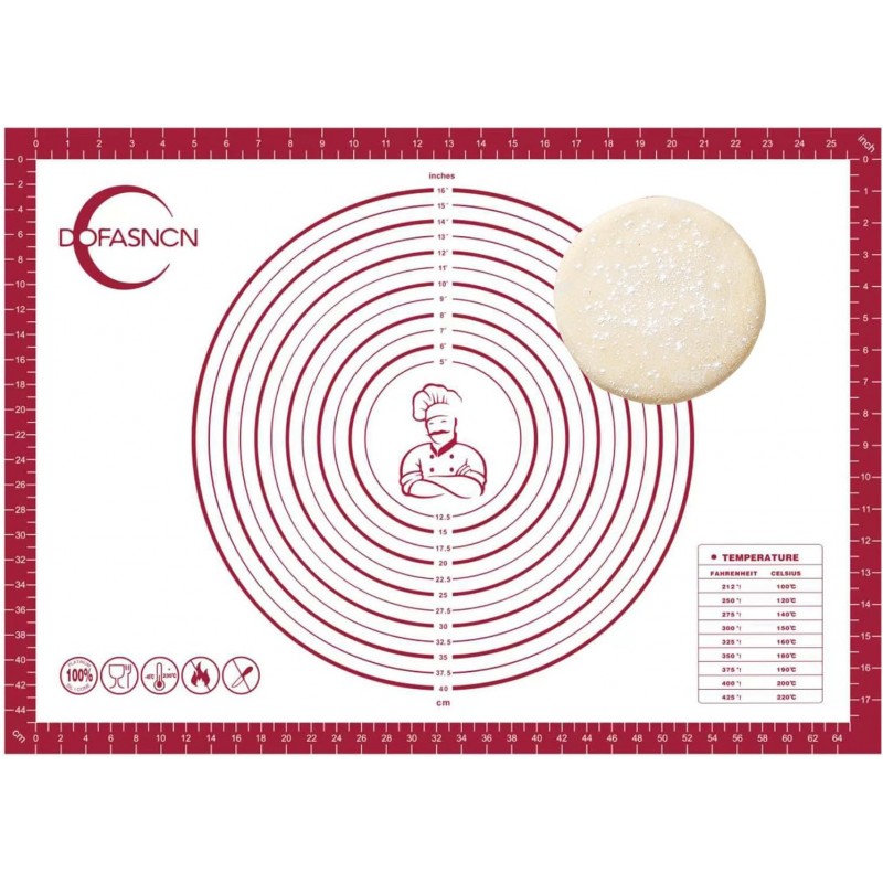 Silicone Pastry Mat Dough Baking Bread Sourdough Fondant Pie Dough Pizza,Silicone Baking Mat Cookie Sheet for Kitchen Counter with Measurements 28x20