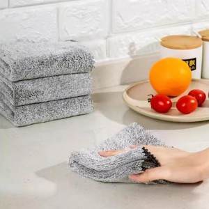20 Pack Kitchen Dish Cloths Super Absorbent Coral Fleece Dish Cloths, Reusable Washable Fast Drying Rags, Nonstick Oil Microfiber Lint-Free Kitchen Cleaning Towels for Furniture Car Tea Bowl 10 x 10