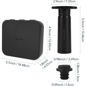 KITCHENDAO 3 in 1 Wing Corkscrew Wine Bottle Opener and Wine Saver Pump with Sound Indicator