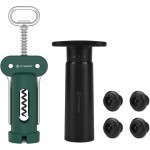 KITCHENDAO 3 in 1 Wing Corkscrew Wine Bottle Opener and Wine Saver Pump with Sound Indicator