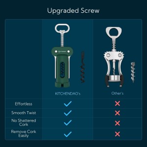 KITCHENDAO 3 in 1 Wing Corkscrew Wine Bottle Opener and 2-in-1 Wine Aerator Pourer and Stopper