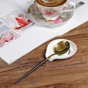 Coffee Spoon Rest for Coffee Bar Accessories, Small Spoon Rest for Coffee Station, Mini Coffee Spoon Holder for Tea Spoon, Stirring Spoon, Teaspoon, Coffee Stirrers, Ceramic Kitchen Decor