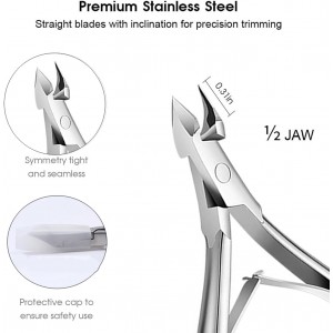 5 Packs Cuticle Trimmer, Cuticle Nippers Professional Stainless Steel Cuticle Cutter Clippers Cuticle Remover, Pedicure Manicure Tools for Fingernails and Toenails