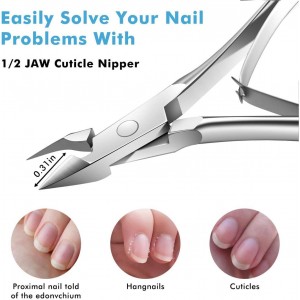 5 Packs Cuticle Trimmer, Cuticle Nippers Professional Stainless Steel Cuticle Cutter Clippers Cuticle Remover, Pedicure Manicure Tools for Fingernails and Toenails