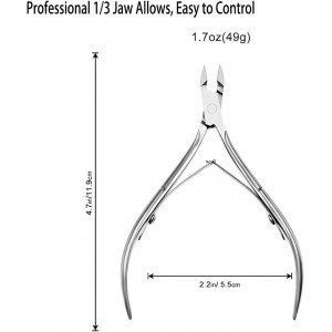 5 Packs Cuticle Trimmer, Cuticle Nippers Professional Stainless Steel Cuticle Cutter Clippers Cuticle Remover, Pedicure Manicure Tools for Fingernails and Toenails